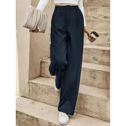 Next One Women Smart High-Rise Easy Wash Pleated Trousers-picture-36