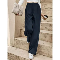 Next One Women Smart High-Rise Easy Wash Pleated Trousers-picture-27