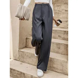 Next One Women Smart High-Rise Easy Wash Pleated Trousers-picture-29