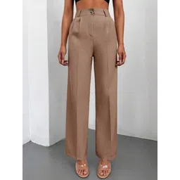 Next One Women Smart High-Rise Easy Wash Pleated Trousers-picture-33