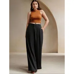 Next One Women Smart High-Rise Easy Wash Pleated Trousers-picture-29