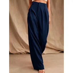 Next One Women Smart High-Rise Easy Wash Pleated Trousers-picture-34