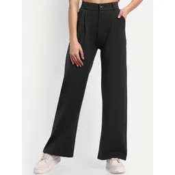 Next One Women Smart Loose Fit Easy Wash Pleated Parallel Trousers-picture-36