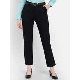 Next One Women Smart Loose Fit High-Rise Easy Wash Formal Trousers-picture-24