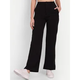 Next One Women Smart Loose Fit High-Rise Easy Wash Parallel Trousers-picture-20