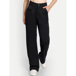 Next One Women Smart Loose Fit High-Rise Easy Wash Pleated Parallel Trousers-picture-38