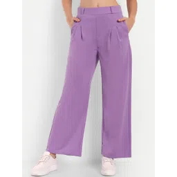 Next One Women Smart Loose Fit High-Rise Easy Wash Pleated Trousers-picture-27