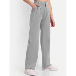 Next One Women Smart Loose Fit High-Rise Easy Wash Stretchable Parallel Trousers-picture-17