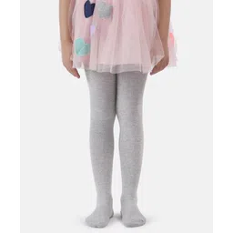 NEXT2SKIN Cotton Solid Pantyhose Stockings - Light Grey-picture-1