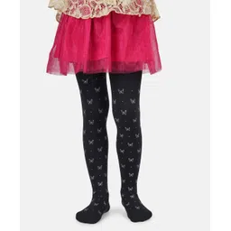 NEXT2SKIN Nylon Butterfly Design Stockings - Black-picture-37