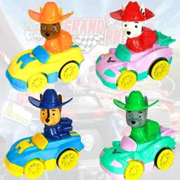 nexteesh Pup Buddies Rescue Team Action Figure Toys Set 4 Pc with Friction power Vehicles-picture-40