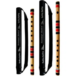 nextomart Musical Combo Flutes C Scale 6 Hole (14 Inch) & D Sharp 6 Hole (16 Inch) Bamboo Flute Bansuri with Flute Carry Bag Free Bamboo Flute-picture-16
