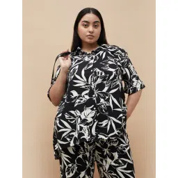 Nexus By Lifestyle Black Rayon Regular Fit Floral Shirt-picture-27