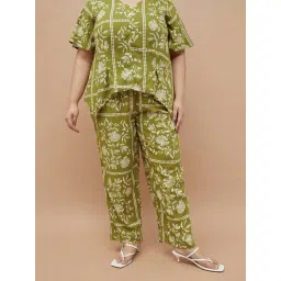 Nexus By Lifestyle Lime Green Regular Fit Printed Trousers-picture-25