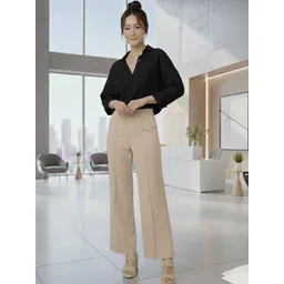 NEYSA Women High-Rise Easy Wash Pleated Trousers-picture-26