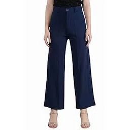 neysa Women's High Rise Cotton Blend Relaxed Fit Trousers image 1