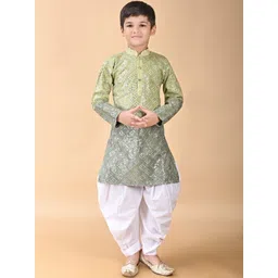 nfc creation Embroidered and Sequined Printed Pure Cotton Kurta & Patiala Set for Boys-picture-20