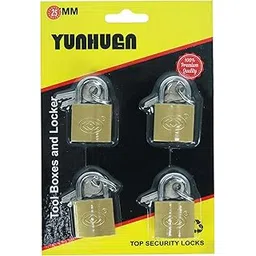 NFI essentials 25mm Set of 4 Brass Polished Lock and Key Metal Suitcase Locks, Multicolor Luggage Padlocks Set, Small Luggage Locks, Mini Locker, Zipper Lock, Tiny Locker for School Gym Backpack-picture-17