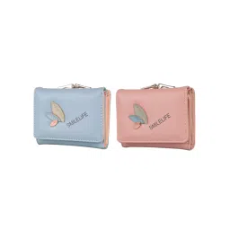 NFI Essentials Fashion PU Leather Women's Mini Clutch Wallet Girls Leaf Bi-fold (Pack of 2)-picture-14