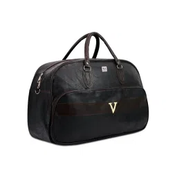 NFI Essentials Large Leather 20 Inch Black Duffle Bag for Travel Men and Women Black-picture-16