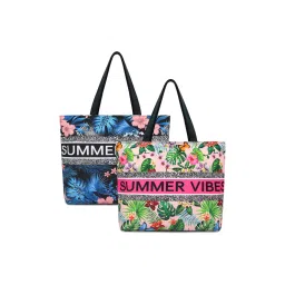 NFI Essentials Polyester Printed Pack of 2 Tote Bags for Women with Zipper-picture-10