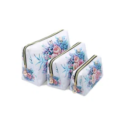 NFI Essentials Set of 3 Printed Cosmetic Pouch for Women - Multi Color-picture-21