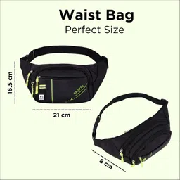 NFI essentials Waist Chest Bag for Men Women Belt Sling Pouch Crossbody Unisex Crossover Fanny Pack One Side Travel Hiking Zip Bag Multipurpose Adjustable Strap Shoulder Running Money Phone Bag image 4