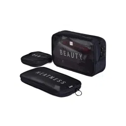 NFI Essentials Women Mesh Makeup Pouch, Travel Toiletries Organizer and Cosmetic Bag (Pack of 3)-picture-34