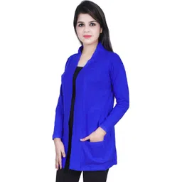 ng store Women Jacket Style Full Sleeve Blue Shrug-picture-13