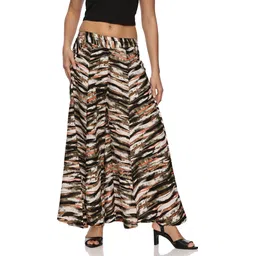 ngt Women Flared Multicolor Crepe Trousers-picture-10