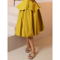 NH KAPDEWALA Pure Cotton Flared Knee Length Skirts-picture-0