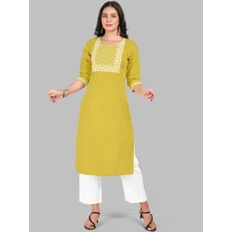 NH KAPDEWALA Women Embroidered Panelled Thread Work Pure Cotton Kurta with Trousers-picture-28