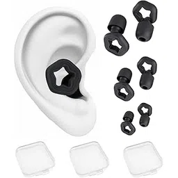 NHCDFA 3 Pairs Ear Plugs For Noise Cancellation,Noise Earbuds,Ear Plugs For Sleeping,Noise Earbuds,Reusable Hearing Protection In Flexible Silicone For Noise Reduction & Flights (Black,Medium)-picture-39