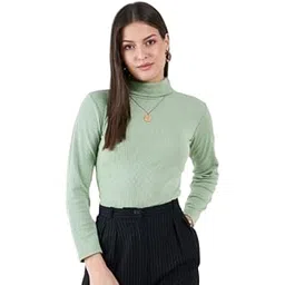 n.h.k.a. Pista Green Long Sleeves Turtle Neck Top-picture-11