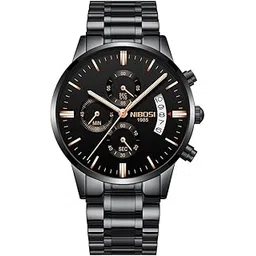 nibosi Men's Luxury Chronograph Waterproof Military Quartz Wristwatch - Stainless Steel Band - Birthday or Rakhi Gift-picture-31