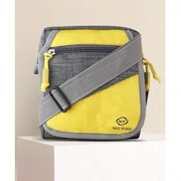 Grey, Yellow Men & Women Sling Bag - Medium greyyellowslingbag-image-11