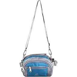 Men's Adjustable Strap Green/Grey Polyester Waist Bag (3 Compartment)…-image-7