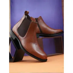 Nico Nerini Men's Tan Chelsea Boots-picture-41