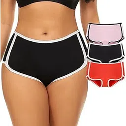 nicsy Panty for Women Girls Ladies Underwear Comfortable Breathable Cotton Side Cut Hipster Ladies Panties Stretch Boxer Brief-picture-53