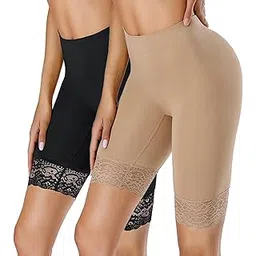 NICSY Women's Girls Shapewear Slip Shorts Under Dresses for Women Seamless Sports Underskirts Mid Thigh Boyshorts Lace-picture-10