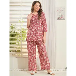 NIGHT FLOSS Printed V Neck Pure Cotton Tunic With Palazzo Co-Ords-picture-22