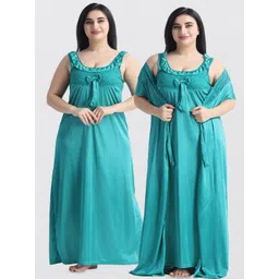 NIGHT KEYS Pack Of 2 Satin Maxi Nightdress-picture-33