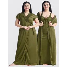 NIGHT KEYS Pack Of 2 Satin Maxi Sweat Nightdress-picture-36