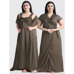 NIGHT KEYS Pack Of 2 Satin Maxi Sweat Nightdress-picture-24