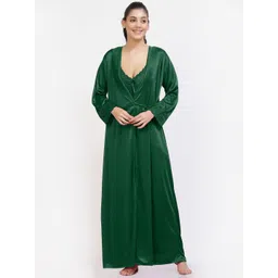 NIGHT KEYS Pack of 2 Satin Maxi Wrap Nightdress with Robe-picture-17