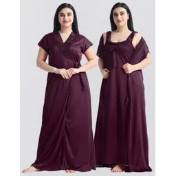 night keys Pack of 2 Women Nighty with Robe-picture-13