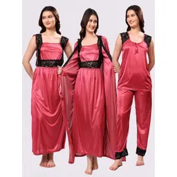 NIGHT KEYS Solid Short Sleeves Maxi Sweat Nightdress-picture-24