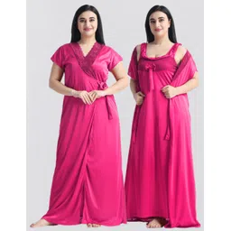 night keys Pack of 2 Women Nighty with Robe image 1
