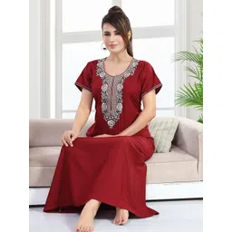 NIGHT QUEEN Floral Embroidered Maxi Nightdress-picture-20