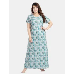 NIGHT QUEEN Printed Maxi Nightdress-picture-37